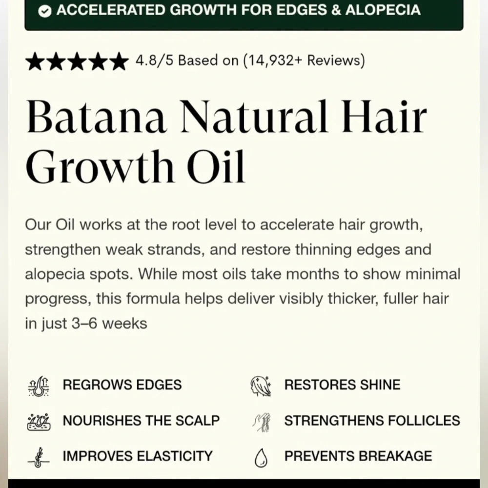 2-Pack | Azure Batana Oil Honduran Miracle Oil Growth Thicker Hair Treatment NEW